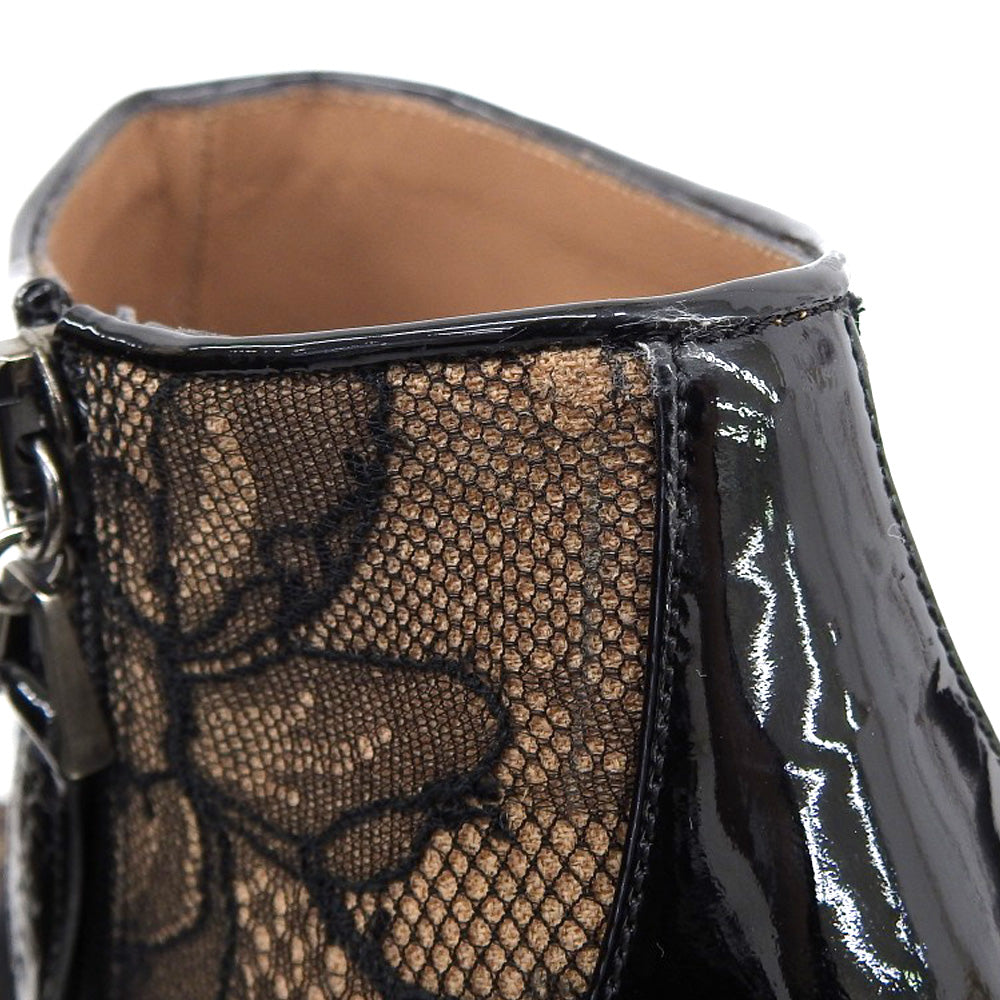 ALAIA アライア 新品同様 フラワーモチーフ レース ショートブーツ レディース ブラック オレンジ 35 シューズ 35