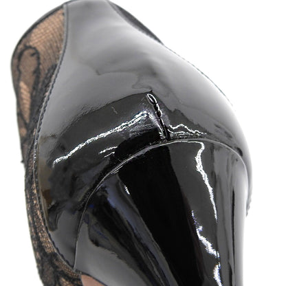 ALAIA アライア 新品同様 フラワーモチーフ レース ショートブーツ レディース ブラック オレンジ 35 シューズ 35