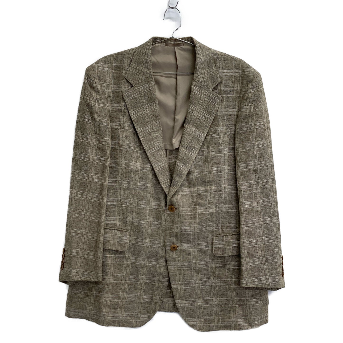 BURBERRY LONDON バーバリーロンドン BBE81-435-44 ﾍﾞｰｼﾞｭ ﾘﾈﾝｳｰﾙ ﾁｪｯｸ ﾃｰﾗｰﾄﾞｼﾞｬｹｯﾄ ジャケット 表記なし