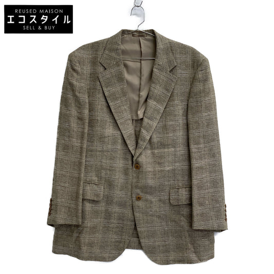 BURBERRY LONDON バーバリーロンドン BBE81-435-44 ﾍﾞｰｼﾞｭ ﾘﾈﾝｳｰﾙ ﾁｪｯｸ ﾃｰﾗｰﾄﾞｼﾞｬｹｯﾄ ジャケット 表記なし