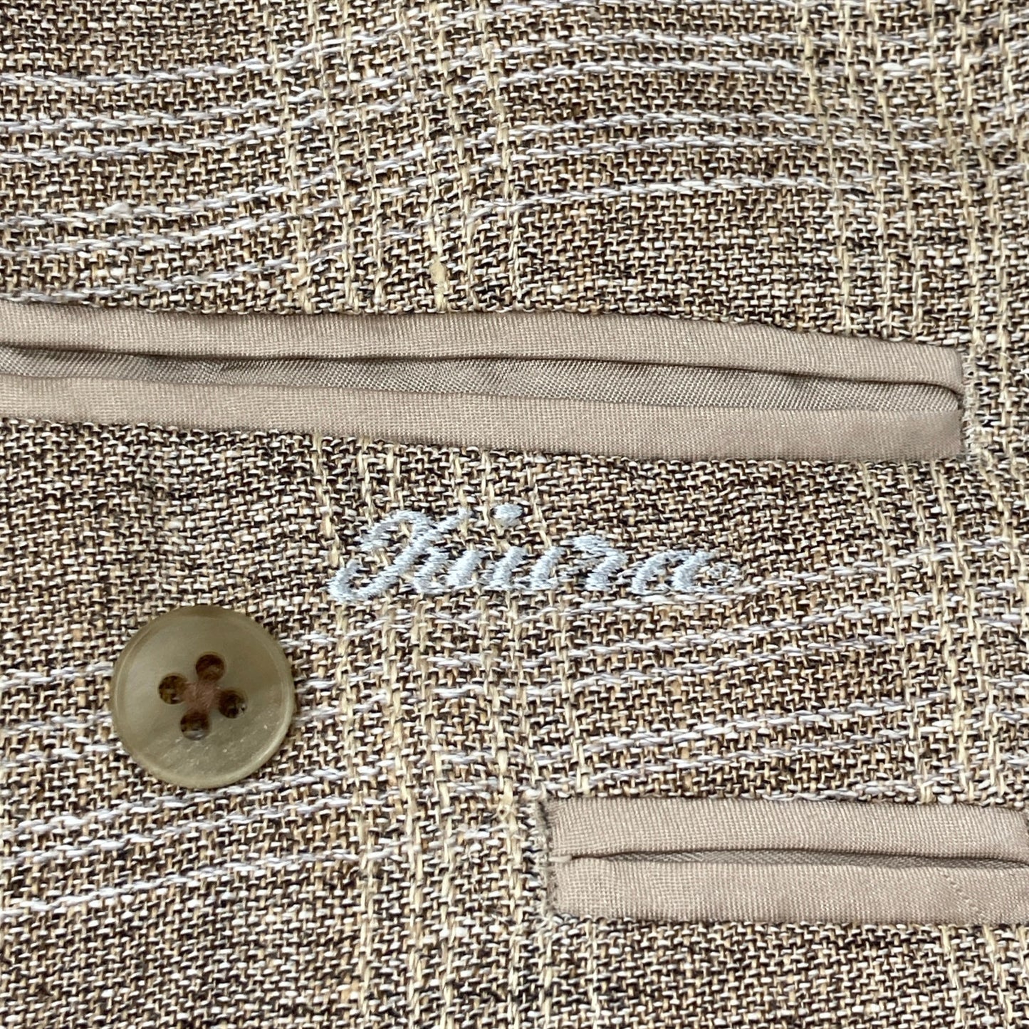 BURBERRY LONDON バーバリーロンドン BBE81-435-44 ﾍﾞｰｼﾞｭ ﾘﾈﾝｳｰﾙ ﾁｪｯｸ ﾃｰﾗｰﾄﾞｼﾞｬｹｯﾄ ジャケット 表記なし