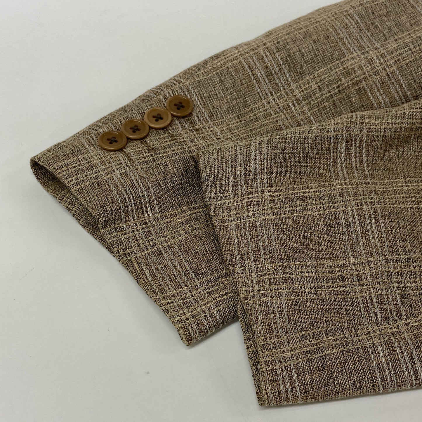 BURBERRY LONDON バーバリーロンドン BBE81-435-44 ﾍﾞｰｼﾞｭ ﾘﾈﾝｳｰﾙ ﾁｪｯｸ ﾃｰﾗｰﾄﾞｼﾞｬｹｯﾄ ジャケット 表記なし