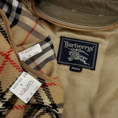 Burberry's バーバリーズ コットン100% 玉虫 ノヴァチェック ライナー付き ブルゾン ジャケット メンズ カーキ Medium ジャケット M