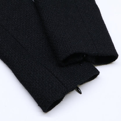 CHANEL シャネル 【美品】16B P54617V37240 ココマークプレート フロントプリーツ ツイード ワンピース 34