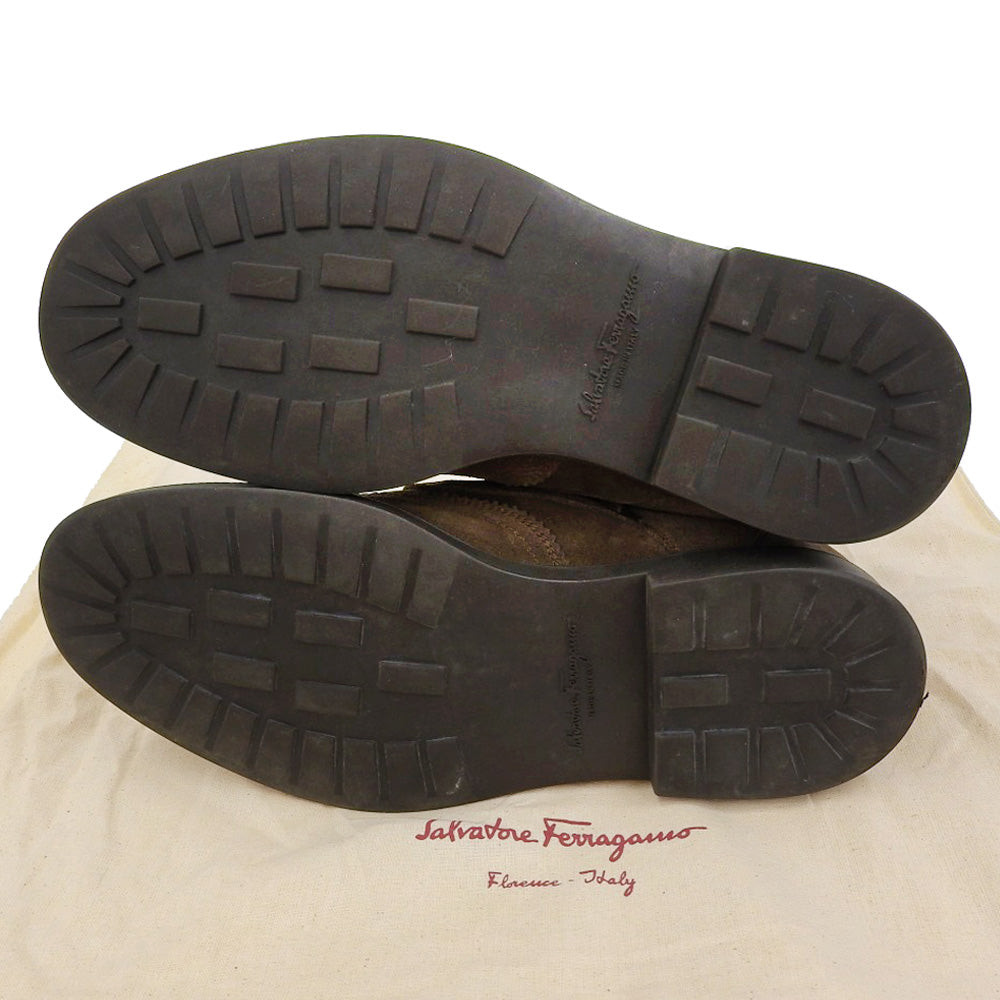 Salvatore Ferragamo サルヴァトーレフェラガモ ウイングチップ チャッカブーツ シューズ メンズ スエード ブラウン 7 NU4502 シューズ 7