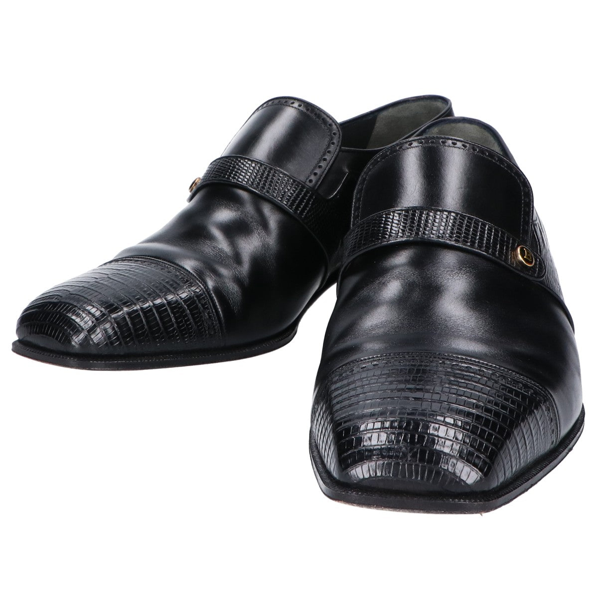 BALLY バリー GALADO-01 ブラック SICOS リザード×レザー ローファー シューズ 6 1/2