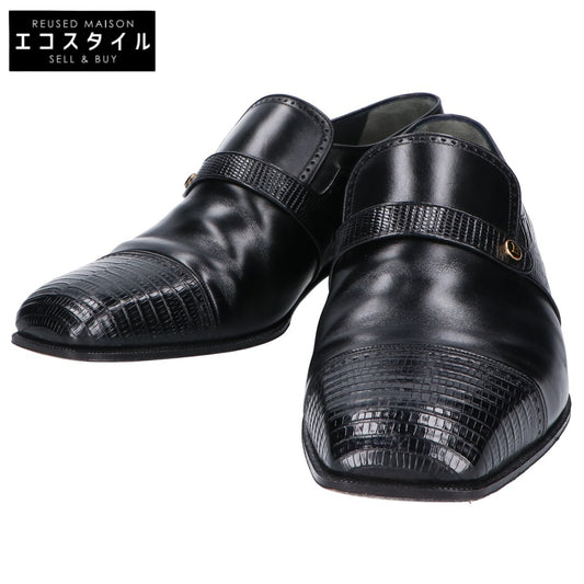 BALLY バリー GALADO-01 ブラック SICOS リザード×レザー ローファー シューズ 6 1/2