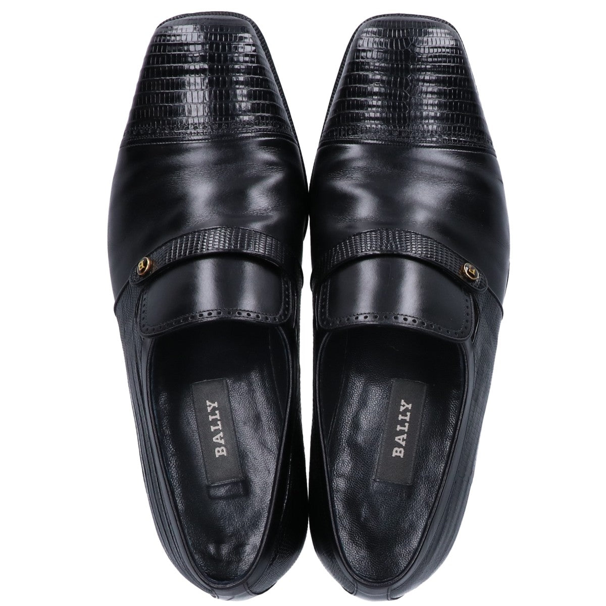 BALLY バリー GALADO-01 ブラック SICOS リザード×レザー ローファー シューズ 6 1/2