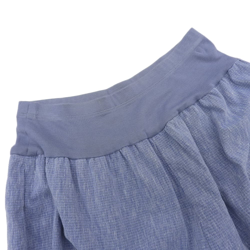 BEARDSLEY ビアズリー 美品 コットンリネン ウエストリブ リラクシーパンツ ボトムス レディース ライトブルー 1 ボトムス 1