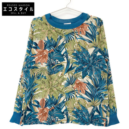 Salvatore Ferragamo サルヴァトーレフェラガモ ﾌﾞﾙｰ 7958-094 19年 ﾎﾞﾀﾆｶﾙ ｼﾙｸﾌﾟﾘﾝﾄ ｶｯﾄｿｰ トップス 38