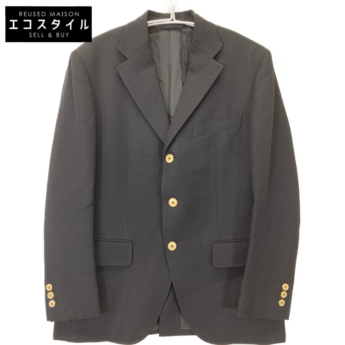 TOMORROWLAND PILGRIM トゥモローランドピルグリム ブラック ドーメル生地 ウール メタルボタン3Bシングルテーラードジャケット ジャケット 46