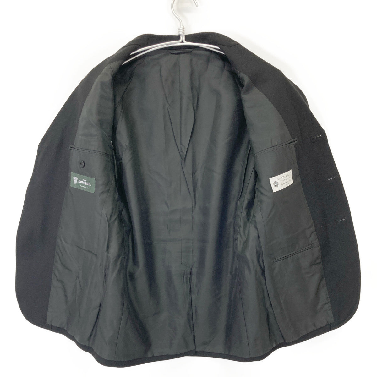 TOMORROWLAND PILGRIM トゥモローランドピルグリム ブラック ドーメル生地 ウール メタルボタン3Bシングルテーラードジャケット ジャケット 46