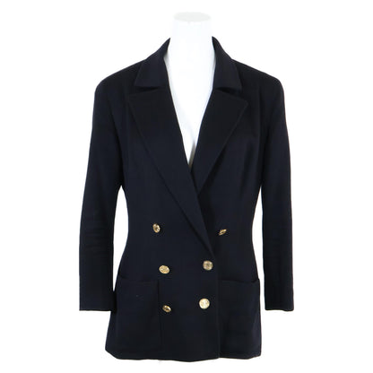 CHANEL シャネル 21652 カシミヤ100% ココマークボタン ダブルブレスト ピークドラペル ジャケット 36