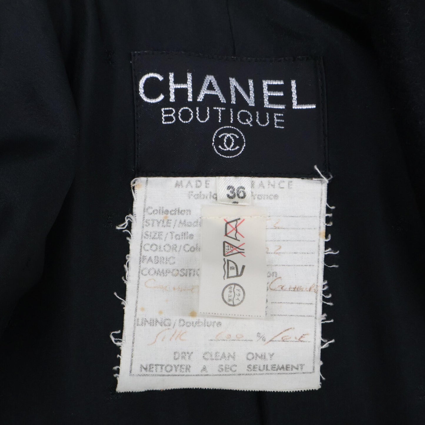 CHANEL シャネル 21652 カシミヤ100% ココマークボタン ダブルブレスト ピークドラペル ジャケット 36