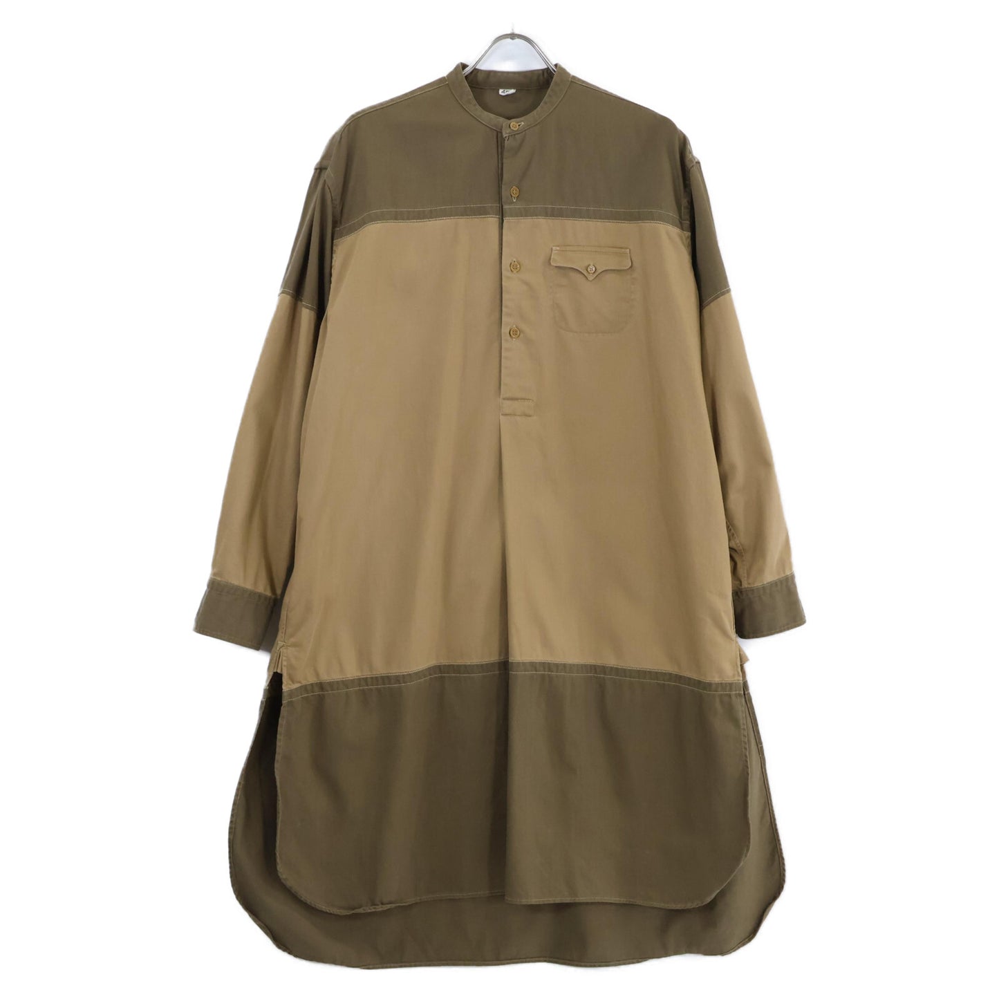 45R フォーティファイブ アール ベージュ×カーキ 秋バスクの908オーシャンスモックプル ワンピース