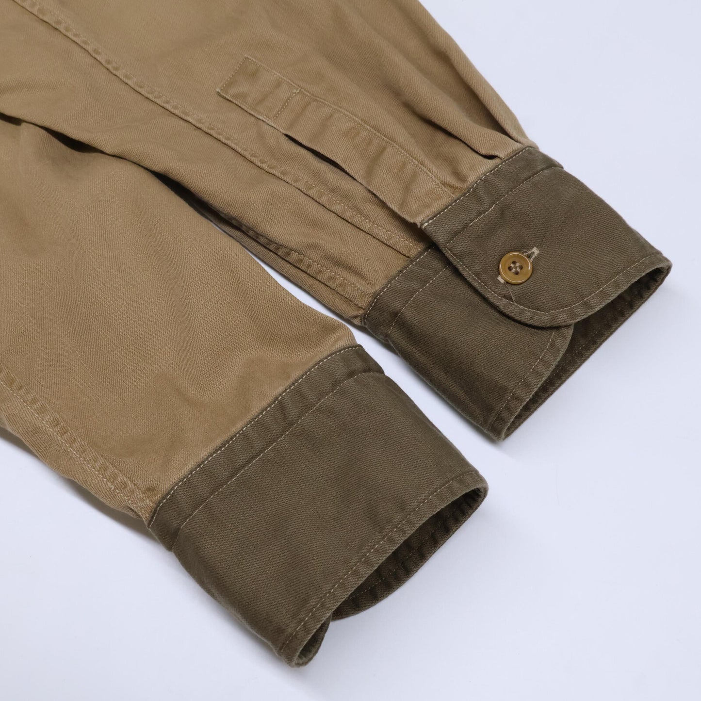 45R フォーティファイブ アール ベージュ×カーキ 秋バスクの908オーシャンスモックプル ワンピース