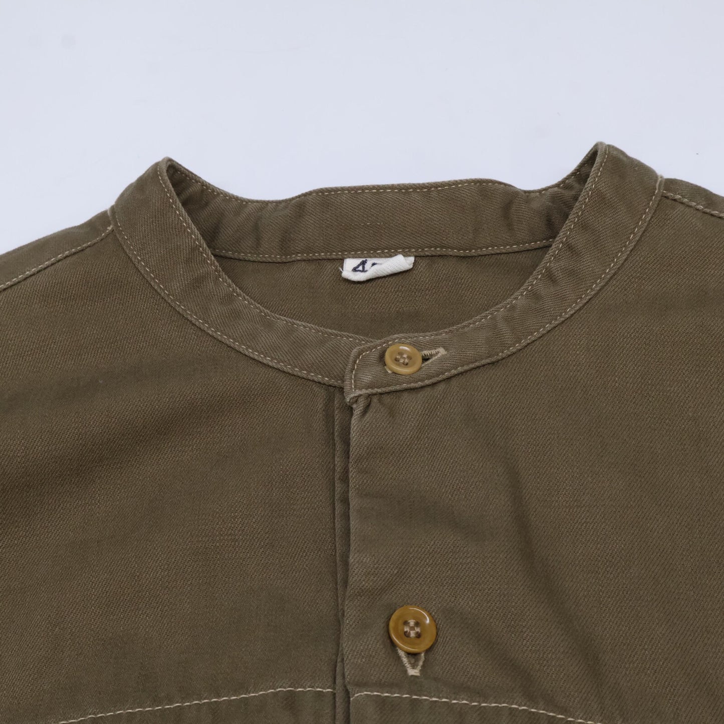 45R フォーティファイブ アール ベージュ×カーキ 秋バスクの908オーシャンスモックプル ワンピース