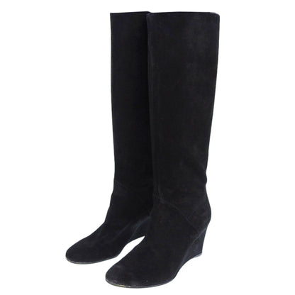 Sergio Rossi セルジオロッシ スエード ロングブーツ レディース ブラック 35 56350 シューズ 35