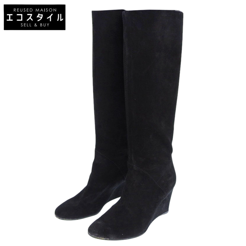 Sergio Rossi セルジオロッシ スエード ロングブーツ レディース ブラック 35 56350 シューズ 35