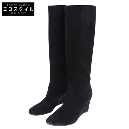 Sergio Rossi セルジオロッシ スエード ロングブーツ レディース ブラック 35 56350 シューズ 35