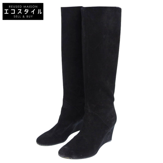 Sergio Rossi セルジオロッシ スエード ロングブーツ レディース ブラック 35 56350 シューズ 35