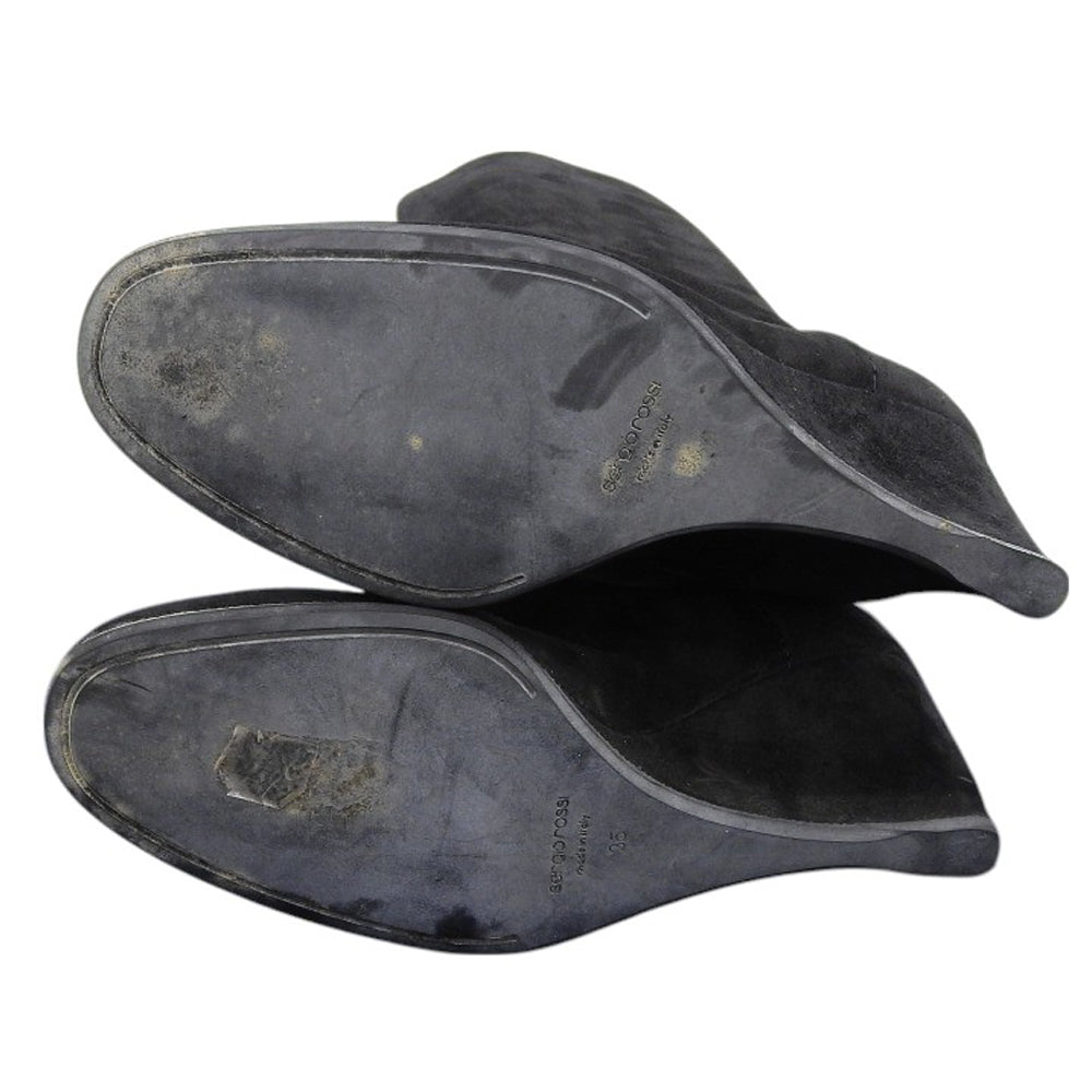 Sergio Rossi セルジオロッシ スエード ロングブーツ レディース ブラック 35 56350 シューズ 35