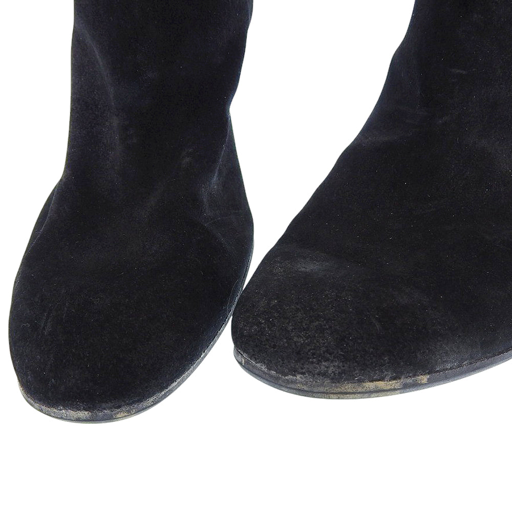 Sergio Rossi セルジオロッシ スエード ロングブーツ レディース ブラック 35 56350 シューズ 35