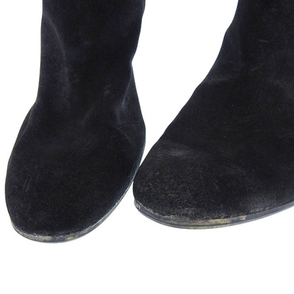 Sergio Rossi セルジオロッシ スエード ロングブーツ レディース ブラック 35 56350 シューズ 35