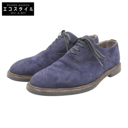 DOLCE&GABBANA ドルチェアンドガッバーナ スエード パンチング飾り プレーントゥ シューズ メンズ ネイビー 7 1/2 A20021 シューズ 7.5