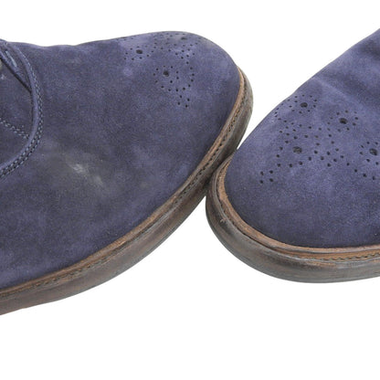 DOLCE&GABBANA ドルチェアンドガッバーナ スエード パンチング飾り プレーントゥ シューズ メンズ ネイビー 7 1/2 A20021 シューズ 7.5