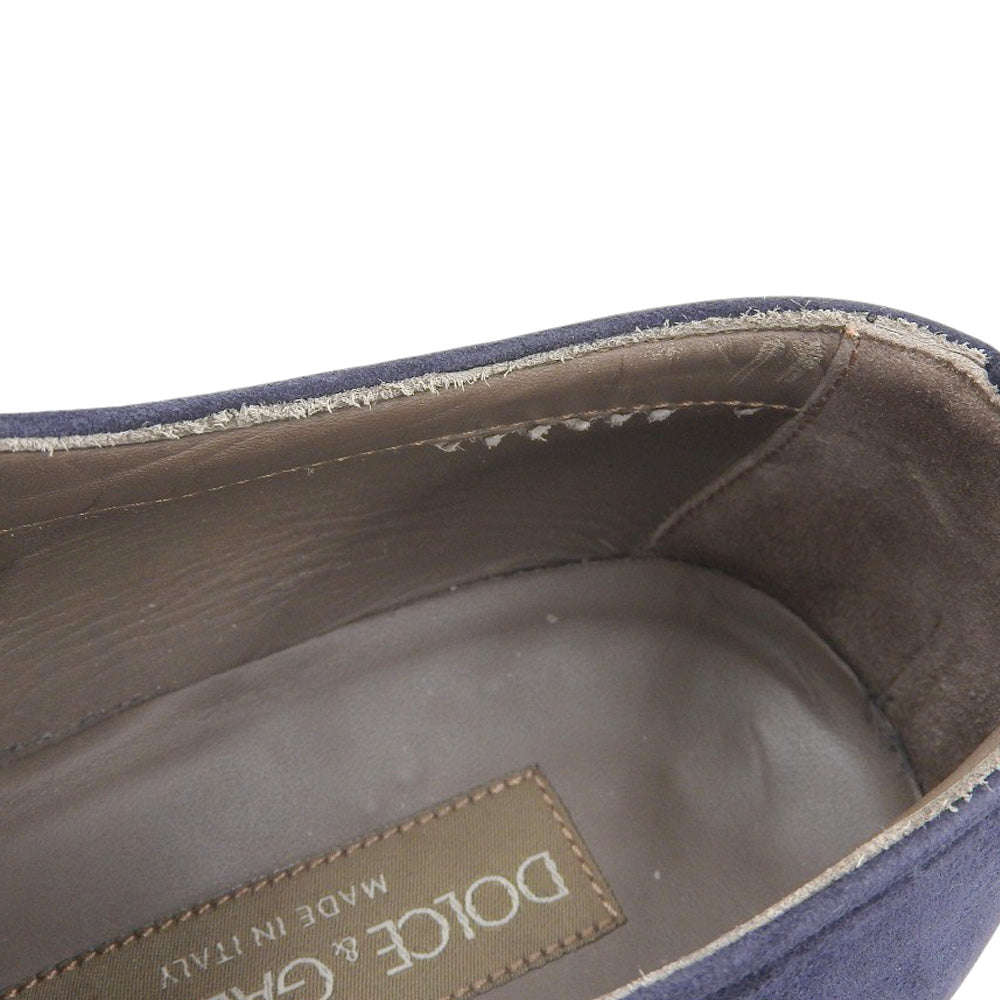 DOLCE&GABBANA ドルチェアンドガッバーナ スエード パンチング飾り プレーントゥ シューズ メンズ ネイビー 7 1/2 A20021 シューズ 7.5