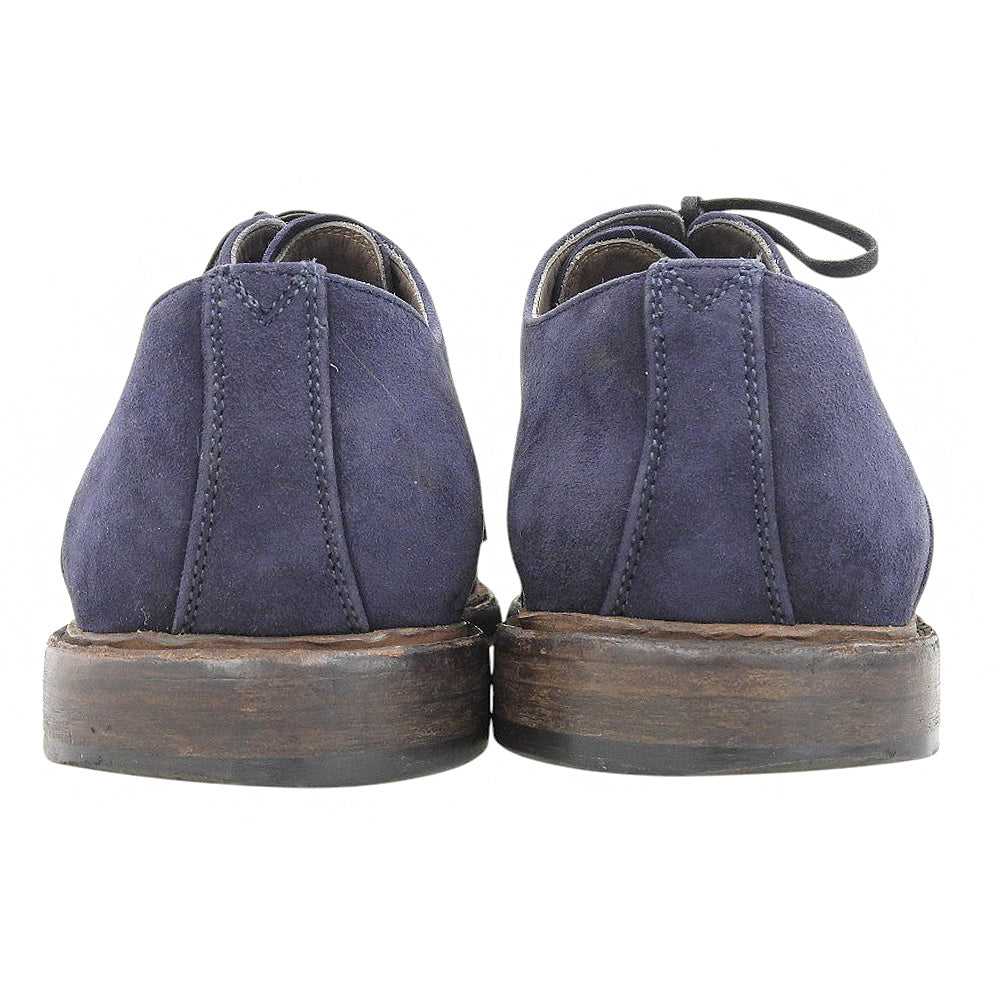 DOLCE&GABBANA ドルチェアンドガッバーナ スエード パンチング飾り プレーントゥ シューズ メンズ ネイビー 7 1/2 A20021 シューズ 7.5