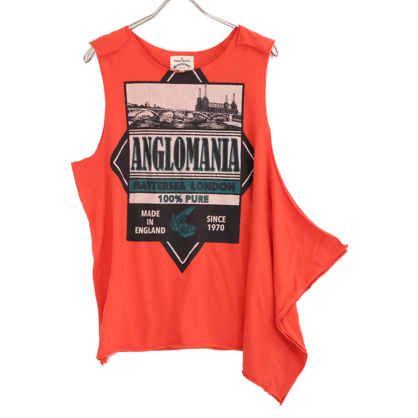 Vivienne Westwood ヴィヴィアンウエストウッド ANGLOMANIA アングロマニア 70101M ロゴプリント 変型デザイン ノースリーブ カットソー/ トップス 38