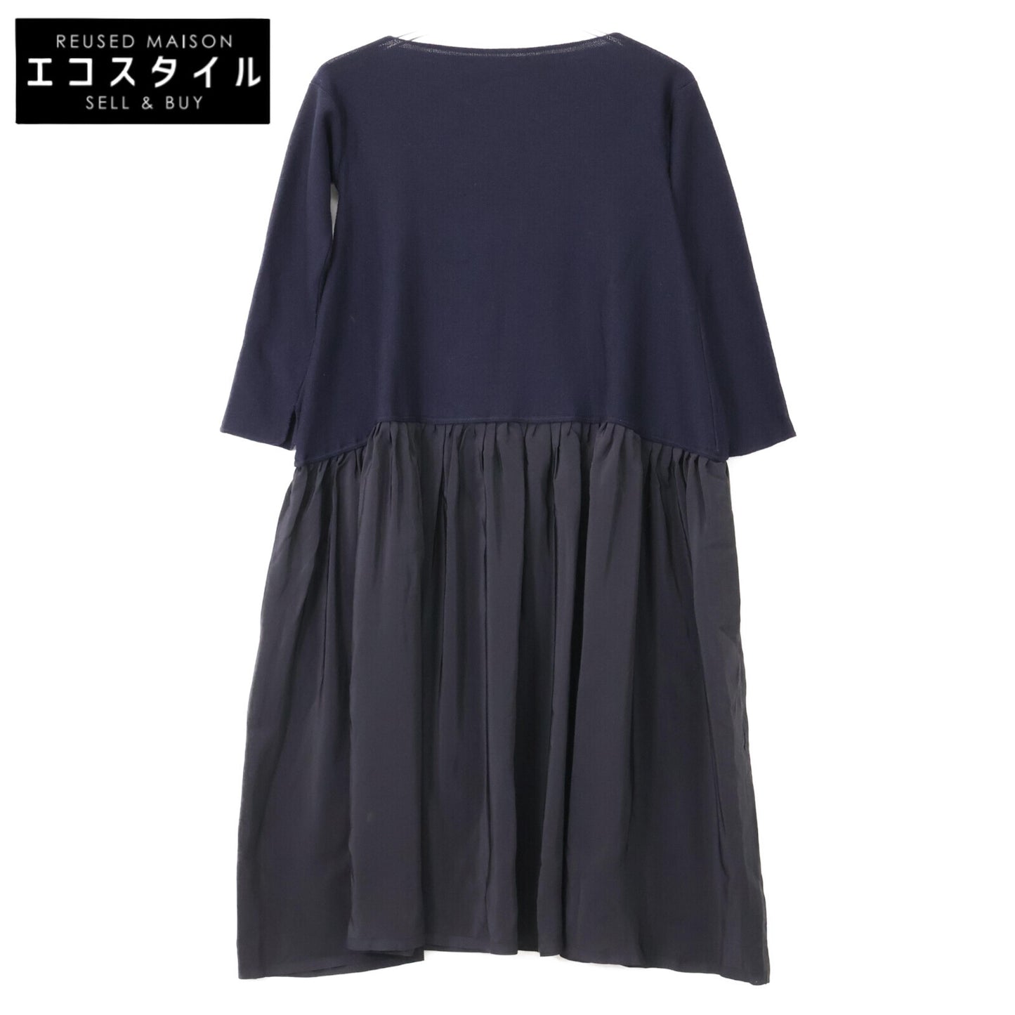 DANIELA GREGIS ダニエラグレジス ﾈｲﾋﾞｰ ｳｰﾙｼﾙｸ ﾎﾞｰﾄﾈｯｸ ｷﾞｬｻﾞｰﾜﾝﾋﾟｰｽ ワンピース 表記なし