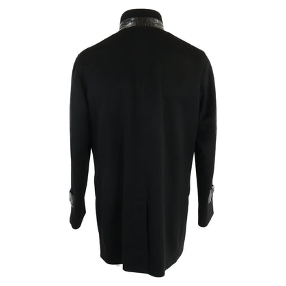 ZELE-PARIS ゼルパリ 美品 部分クロコダイル カシミヤ スタンドカラー コート