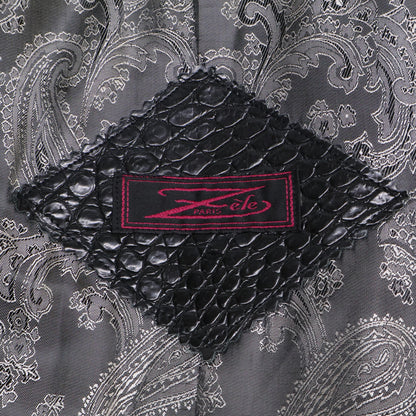 ZELE-PARIS ゼルパリ 美品 部分クロコダイル カシミヤ スタンドカラー コート