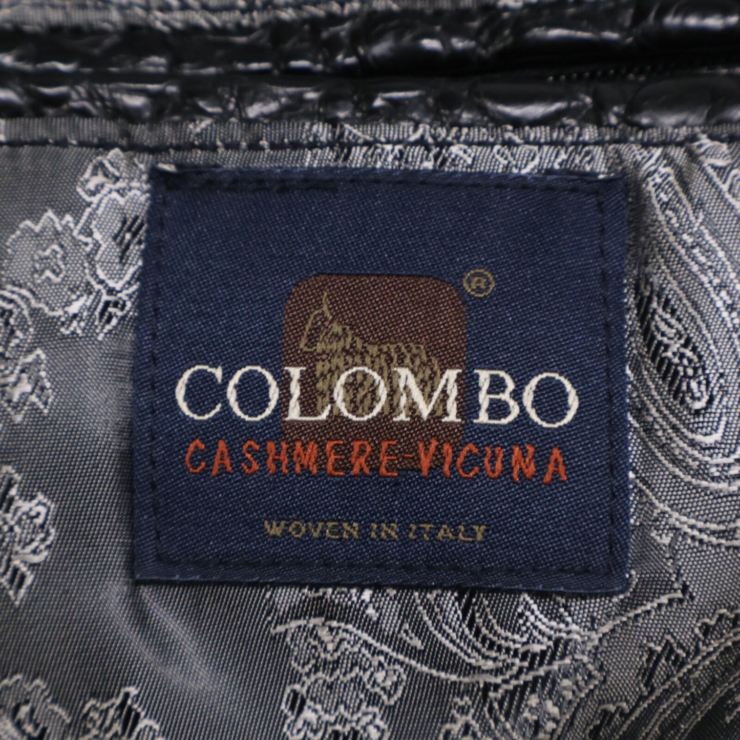 ZELE-PARIS ゼルパリ 美品 部分クロコダイル カシミヤ スタンドカラー コート