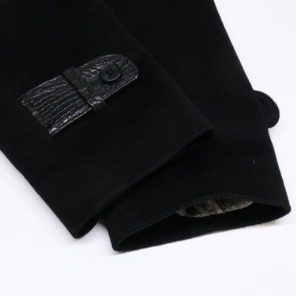 ZELE-PARIS ゼルパリ 美品 部分クロコダイル カシミヤ スタンドカラー コート