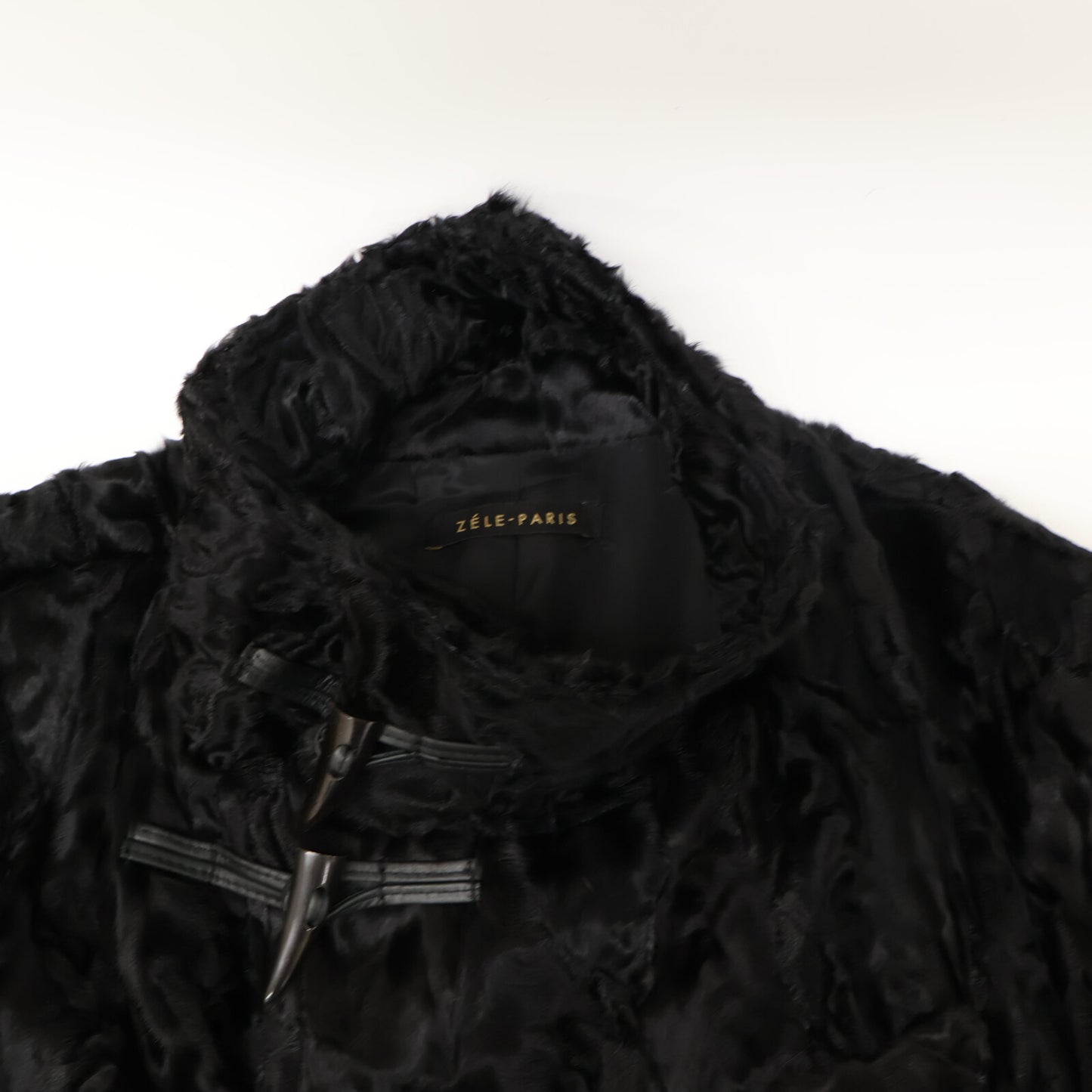 ZELE-PARIS ゼルパリ ブラック ラムファー トグル釦 コート コート 表記無し