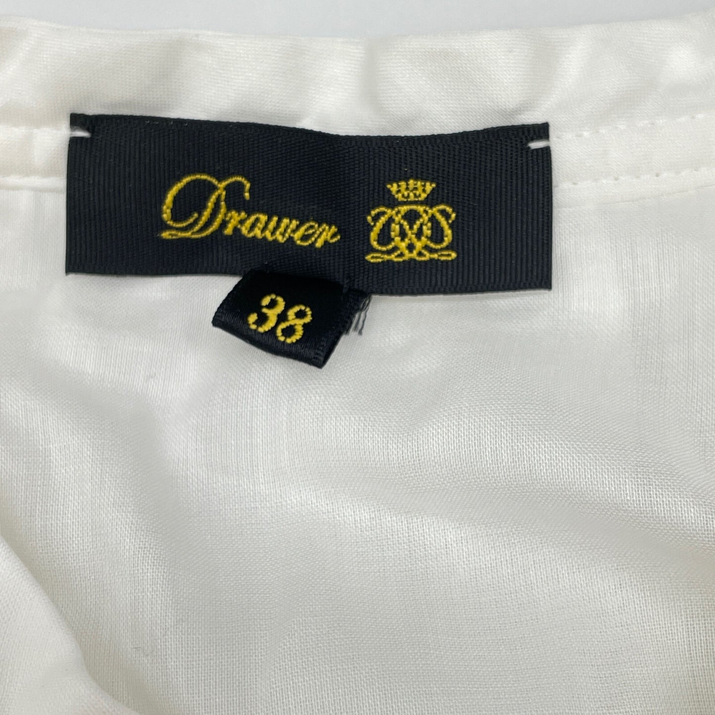 DRAWER ドゥロワー 6521-299-0995 ホワイト コットンボイルフリルノースリーブブラウス トップス 38