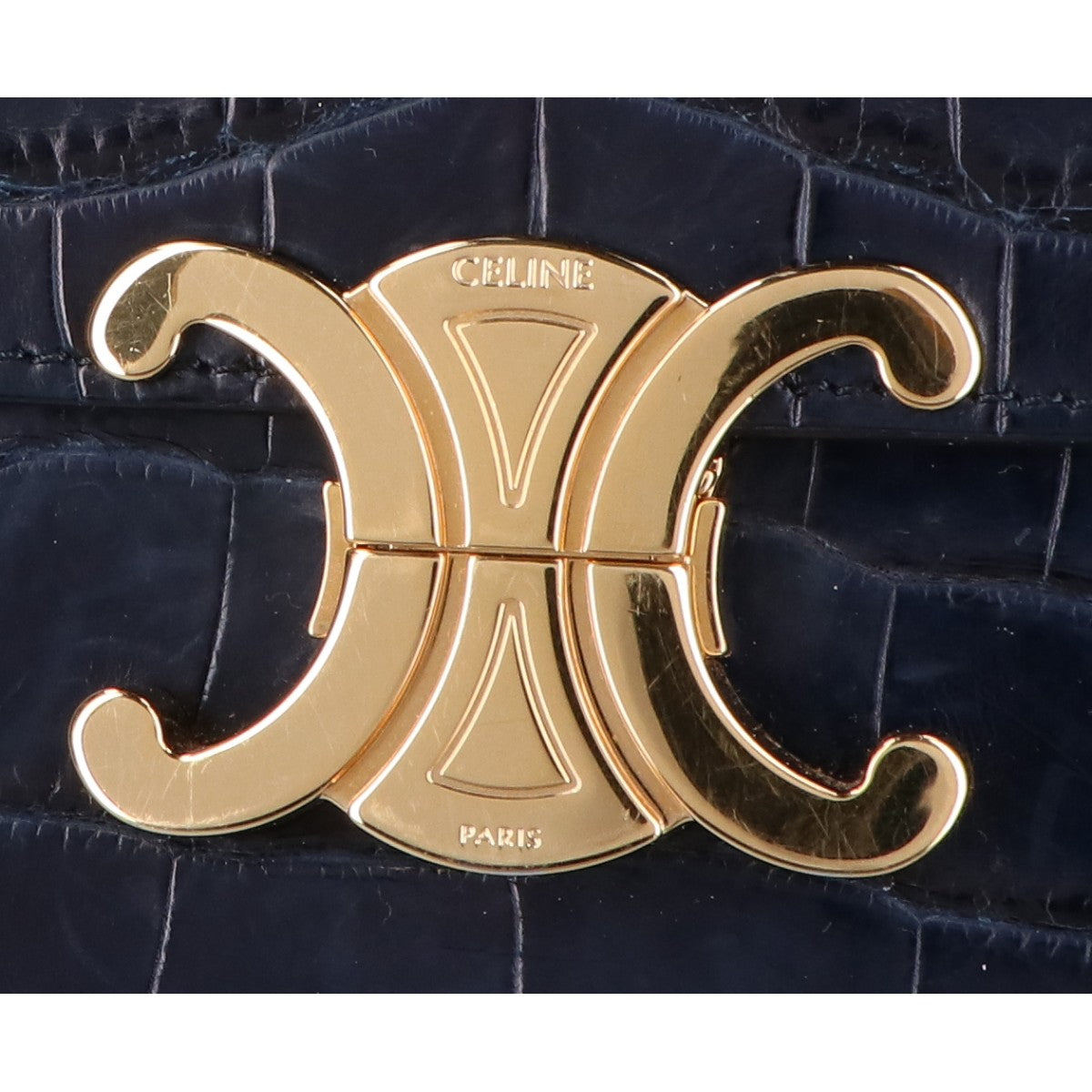 CELINE セリーヌ クロコダイルレザー クラシック トリオンフ ショルダーバッグ