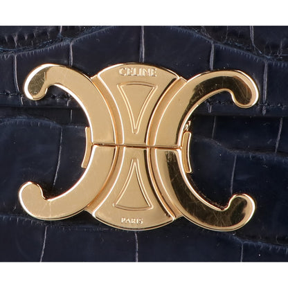 CELINE セリーヌ クロコダイルレザー クラシック トリオンフ ショルダーバッグ