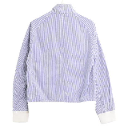 BURBERRY BLACK LABEL バーバリーブラックレーベル D1F15-117-24 ﾌﾞﾙｰ×ﾎﾜｲﾄ ｼｱｰｻｯｶｰ ﾘﾊﾞｰｼﾌﾞﾙﾌﾞﾙｿﾞﾝ ジャケット L