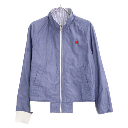 BURBERRY BLACK LABEL バーバリーブラックレーベル D1F15-117-24 ﾌﾞﾙｰ×ﾎﾜｲﾄ ｼｱｰｻｯｶｰ ﾘﾊﾞｰｼﾌﾞﾙﾌﾞﾙｿﾞﾝ ジャケット L