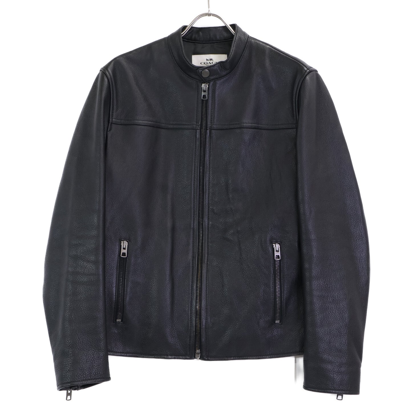 COACH コーチ F86594 ﾌﾞﾗｯｸ ｶｳﾚｻﾞｰ ｼﾝｸﾞﾙﾗｲﾀﾞｰｽｼﾞｬｹｯﾄ ジャケット S