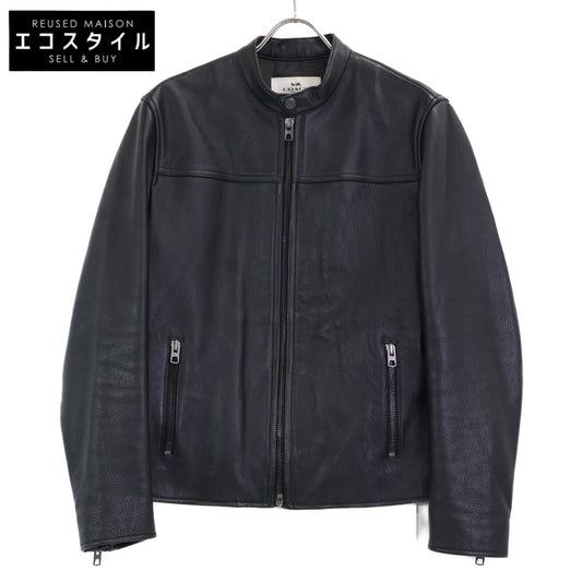 COACH コーチ F86594 ﾌﾞﾗｯｸ ｶｳﾚｻﾞｰ ｼﾝｸﾞﾙﾗｲﾀﾞｰｽｼﾞｬｹｯﾄ ジャケット S