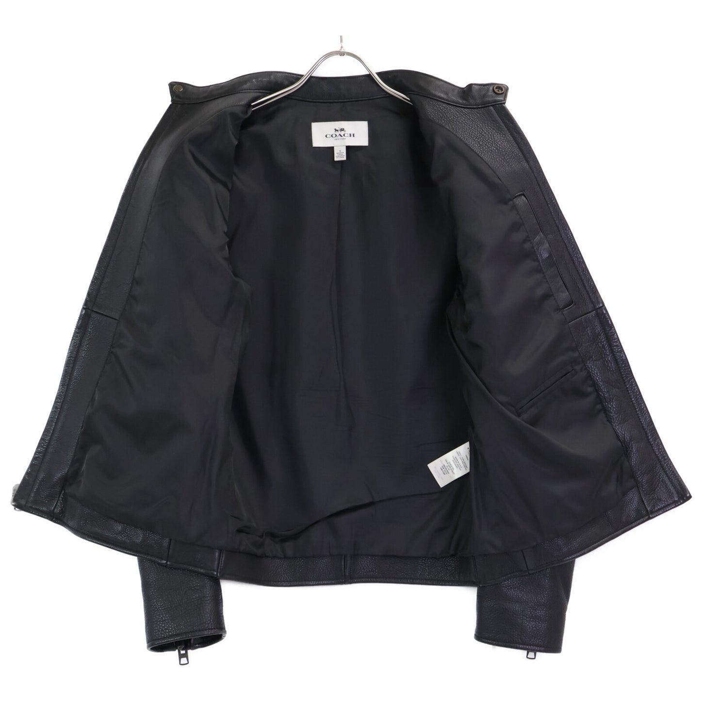 COACH コーチ F86594 ﾌﾞﾗｯｸ ｶｳﾚｻﾞｰ ｼﾝｸﾞﾙﾗｲﾀﾞｰｽｼﾞｬｹｯﾄ ジャケット S