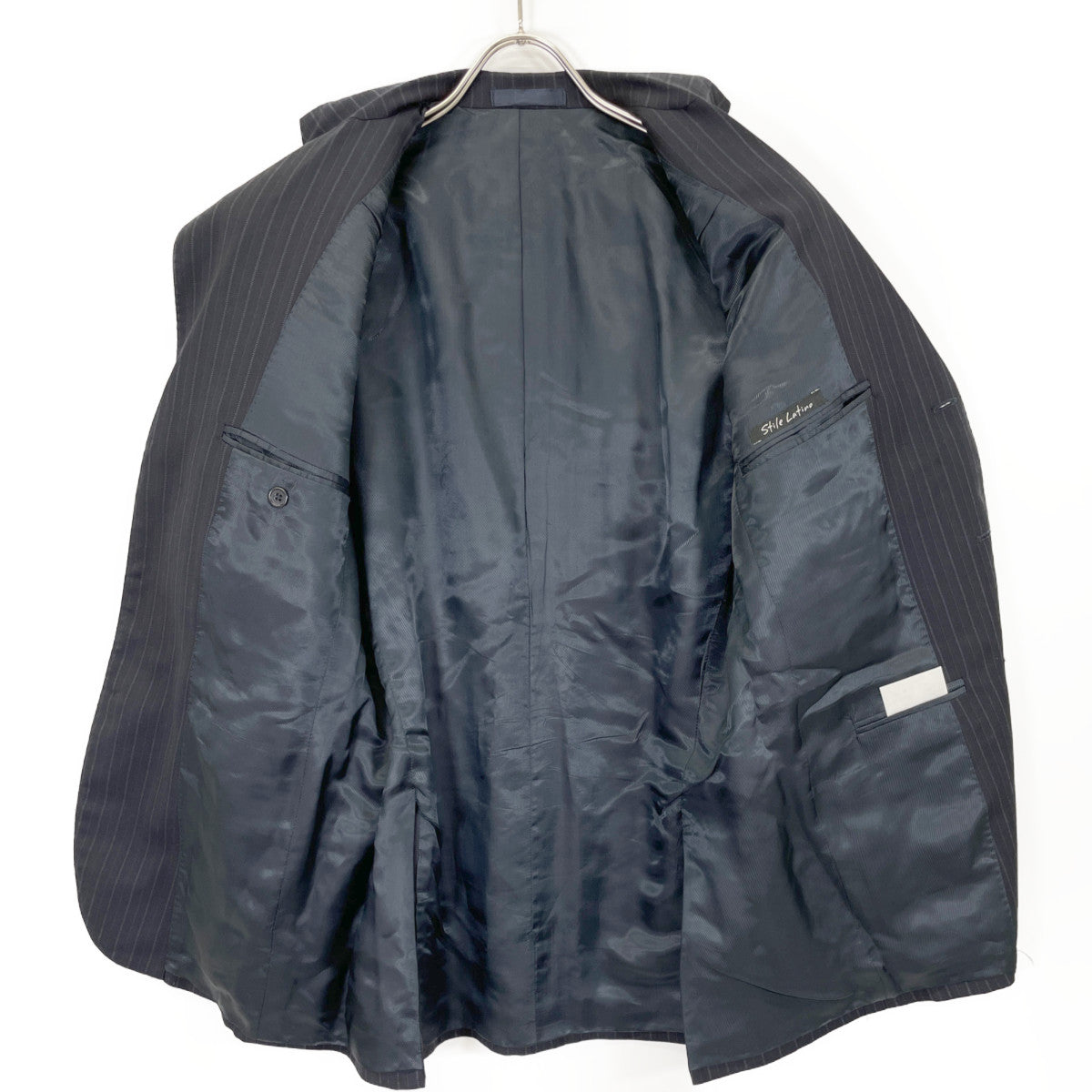 STILE LATINO スティレラティーノ VAU230BV ﾈｲﾋﾞｰ ｽﾄﾗｲﾌﾟ ｽｰﾂ スーツ セットアップ 48