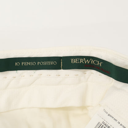 BERWICH ベルウィッチ ホワイト ガーメントダイコットンストレッチギャバジンテーパードパンツ ボトムス 46