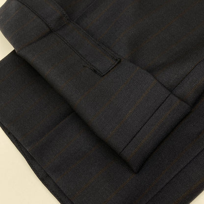 Aquascutum アクアスキュータム ﾈｲﾋﾞｰ ｳｰﾙｼﾙｸ ｽﾄﾗｲﾌﾟ ｼﾝｸﾞﾙ 2B ｽｰﾂ スーツ セットアップ A5